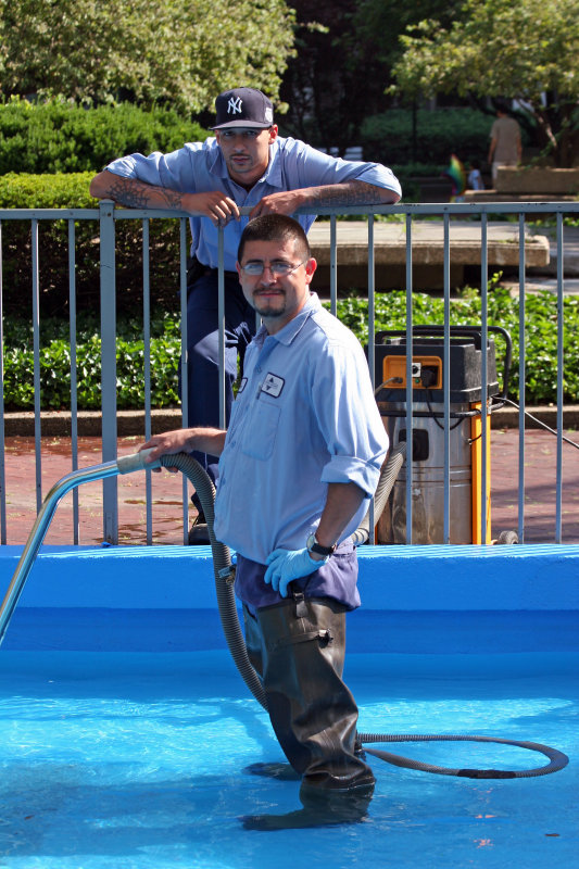 Cleaning the Fountain Pool