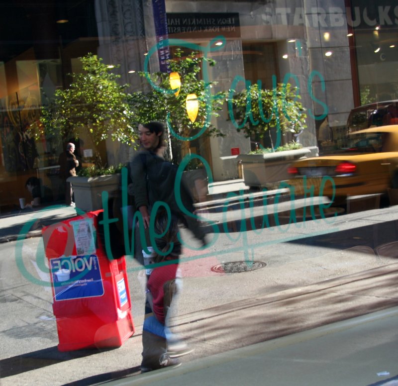Starbucks Fayes on the Square Window Reflection