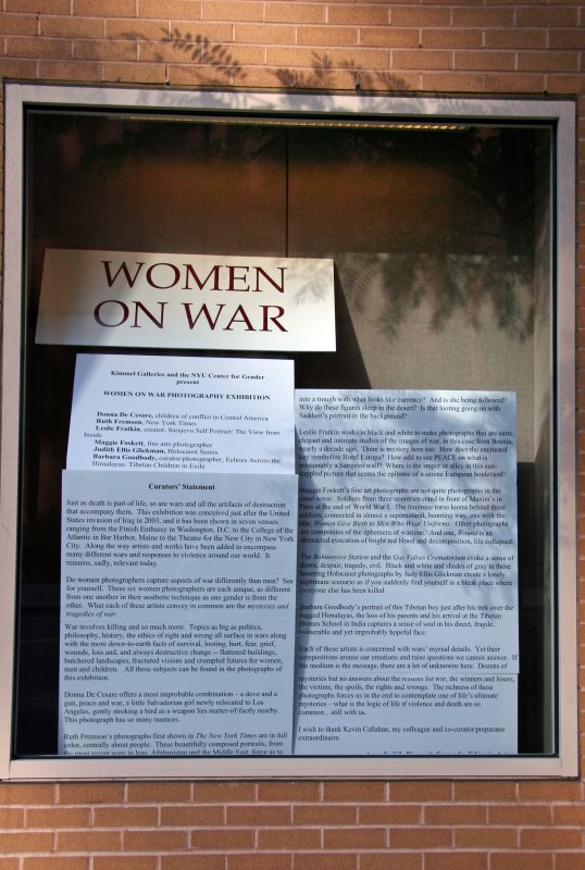 Women on War Photo Photography Show Window - NYU Student Center