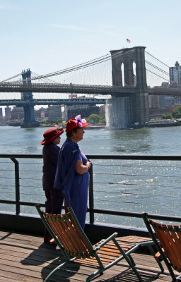 Red Hat Ladies Taking in the View at Pier 17