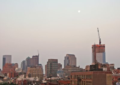 Sunrise & Full Moon - Downtown Manhattan