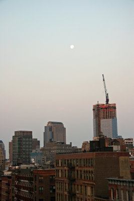 Sunrise & Full Moon - Downtown Manhattan