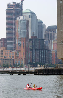 Kayakers & Downtown Manhattan from Pier 40