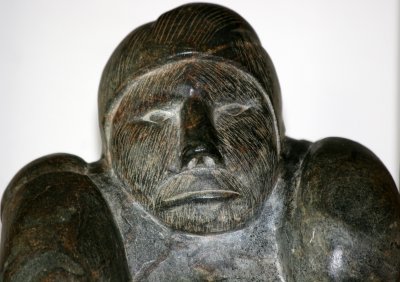 Fisherman - Inuit Soapstone Carving