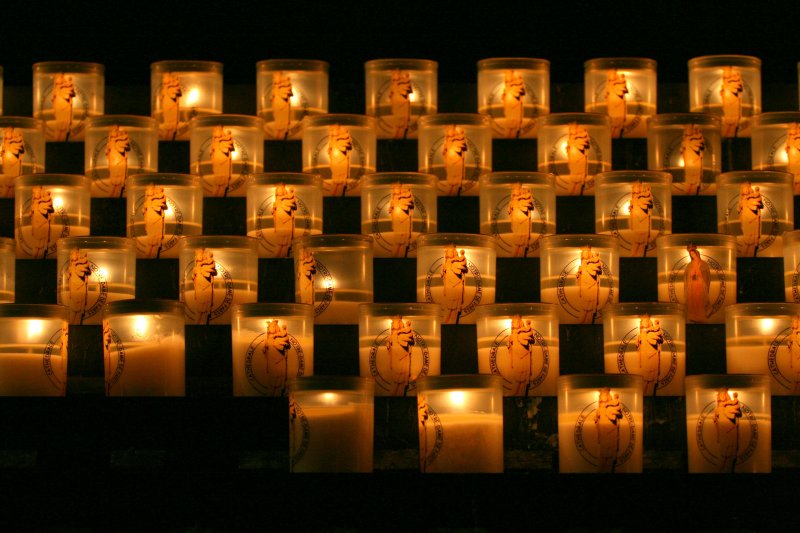 Candles inside Notre Dame
