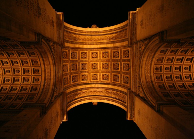 Arc de Triomphe towering overhead