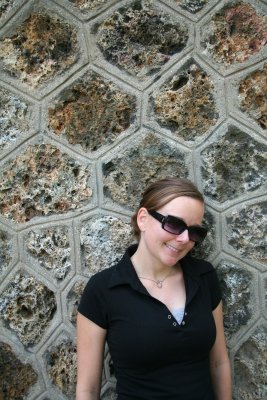 Crystal with cool stone wall near Sacr-Coeur