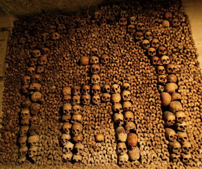 Decorative Skulls in the Paris Catacombs