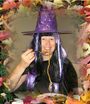 Eating worms on Halloween