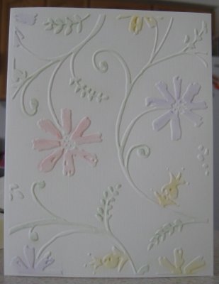 Embossed flower card with chalk