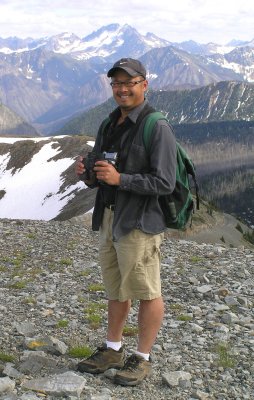 Khanh on top of Slate Peak