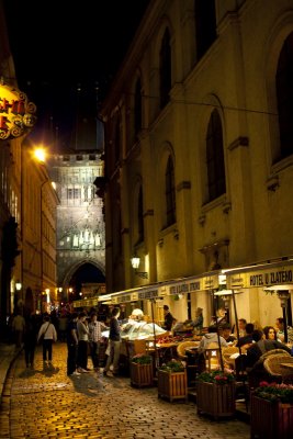 Prague old town streets by night 1
