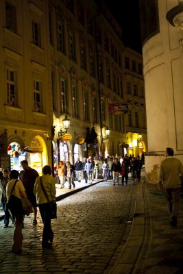 Prague old town streets by night 2