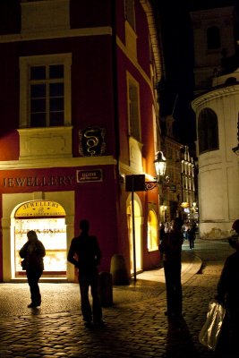 Prague old town streets by night 3