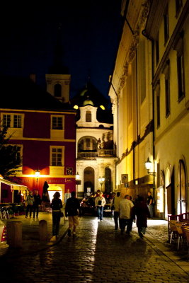 Prague old town streets by night 4,near Clementinum