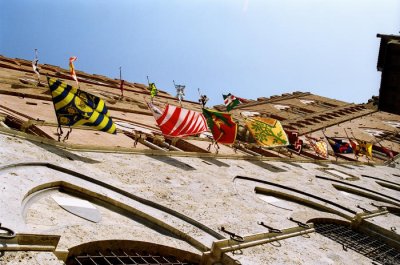 flags on palazzo publico