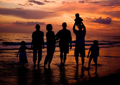 Family in Front of a Florida Sunset