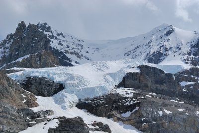 The 'double A' hanging glacier, between Mts Athabasca and Andromeda