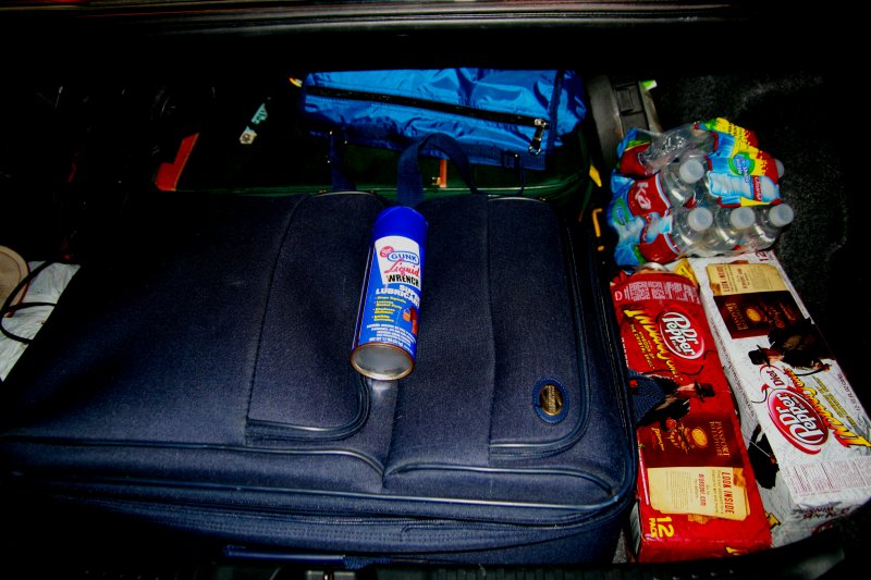 THE CAR IS PACKED AND WE ARE READ TO ROCK AND ROLL