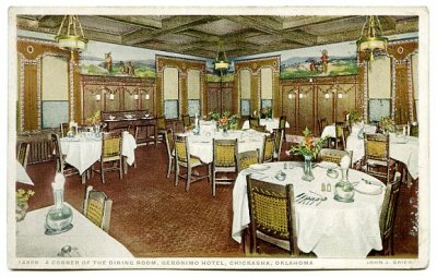 OK Chickasha Geronimo Hotel Dining Room April 1927 postmark.jpg