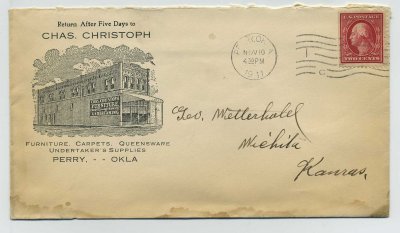 OK Perry Chas Christoph Furniture Undertaking Queensware Carpets cover Nov 10 1911 a.jpg