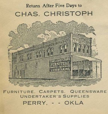 OK Perry Chas Christoph Furniture Undertaking Queensware Carpets cover Nov 10 1911 d.jpg
