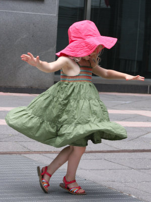 Maddy twirling on the vent