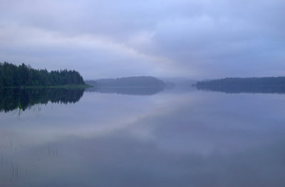 Lake Ozette at first light looking south.