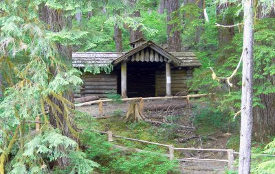 Shelter just above and before you get to the falls.