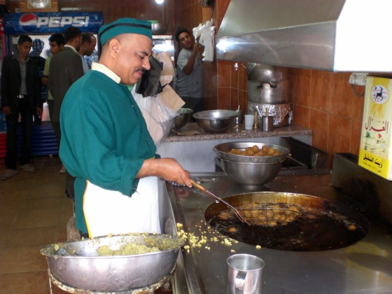 Making falafel the old fashioned way