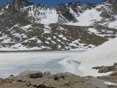 Summit Lake - Still Frozen in mid-June