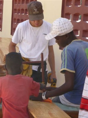 measuring and making sure the leg pews are straight