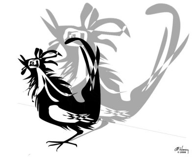 Shadowed Bezier Rooster