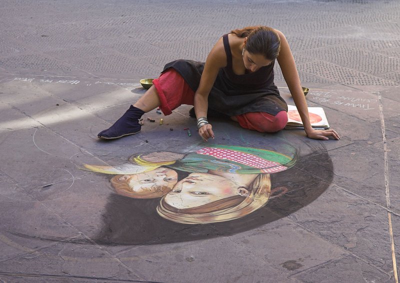 Pavement Artist, Piazza della Republica