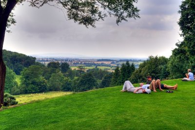 Relaxing on the Ha Ha  with the view over the Vale of Ecesham.jpg