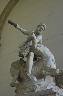 Hercules fighting the centaur Nessus, Loggia dei Lanzi, Piazza della Signoria