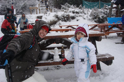 Nevando na Base do Cerro Catedral