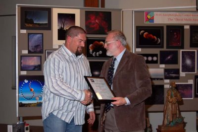 Receiving my award from Dr David Malin