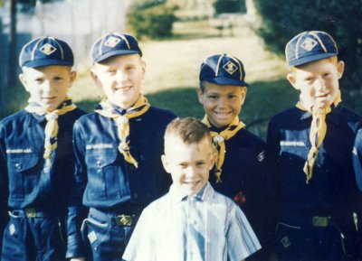 1958: Bolling AFB,  Wash DC.  Cub scout days.  Bob (far left) with fellow inmates.