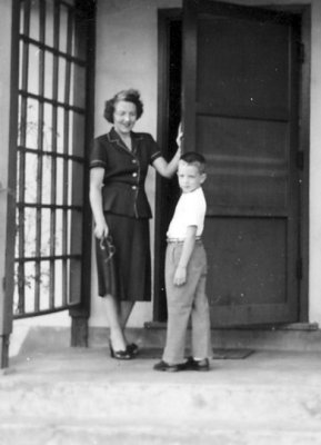 1954: With mom the day we departed Japan for the US.