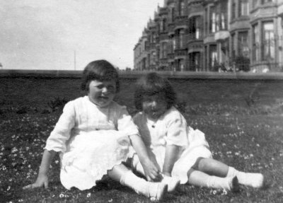c. 1921: Blackpool, England. Alethea and mom (right).