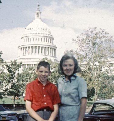 1965: Washington DC Cousin Frank with Mom in front of a certain building.
