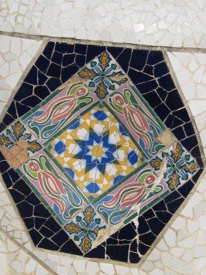 Tile detail in the Park Guell