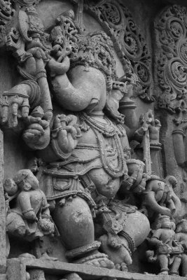 Pure form of Ganesha - notice the trunk facing right, Halebidu
