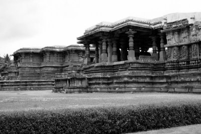 A view of both shrines, Halebidu