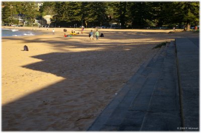 Along the beach