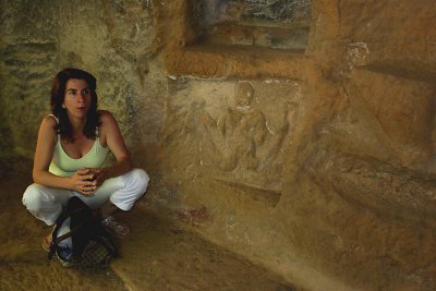 Isabella speaks of the mermaid carving in the Etruscan tomb.jpg