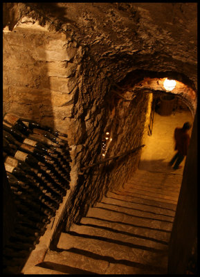 Deep down to Montsonis Castle Wine cellar