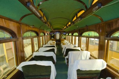 Seating for Friends and Family in the Descanso Trolley Funeral Car