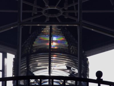Afternoon sun behind a Fresnel lens